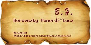 Borovszky Honorátusz névjegykártya